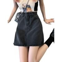 ราคา กระโปรงยีนส์ กระโปรงยีนส์แฟชั่น ทรงเอ เอวสูง 6541 (22172846215)
