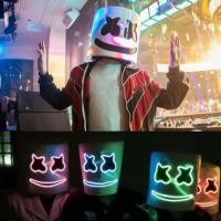 ราคา Halloween LED DJ Mask Lifelike Marshmello Mask Breathable Helmet Mask Durable Carnival Festival Halloween Party Props Co (25529115450)