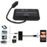 ราคา ชุดเชื่อมต่อ USB 3in1 HUB SD MMC TF Micro USB เครื่องอ่านการ์ด OTG สำหรับโทรศัพท์มือถือซัมซุง HTC OTG Cable Adaptor (1970459281)