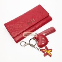 ราคา ELLE แท้!!! Set กระเป๋าสตางค์ใบยาวพับเดียว + พวงกุญแจ ELLE (ELLEset003) (2633176921)