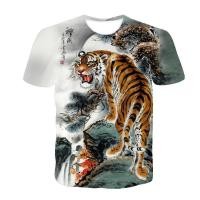 ราคา ขายร้อน ใหม่เสื้อยืดแขนสั้นผู้ชาย 3D การพิมพ์ดิจิตอล Tiger Mountain Dominance รูปแบบพิมพ์เสื้อยืดแขนสั้น (43081467079)