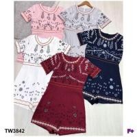 ราคา จั้มสูทขาสั้น ปักลายดอกไม้ (838633107)