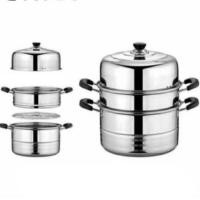 ราคา Stainless steel steamer ซึ้งหม้อนึ่งอเนกประสงค์ ซึ้งสแตนเลสแบบฝาใส3ชั้น หม้อสุกี้ หรือหม้อสุกี้3in1 (8949823811)