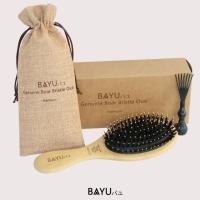 ราคา หวีขนหมูป่าแท้!!!! New!!!! BAYU Geniun Boar Bristle Oval Premium หวีแปรงขนหมูป่าแท้คุณภาพสูง ขนาดกลาง หวีมินิมอล ของขวัญ (23179039118)