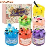 ราคา THALIAGR Slime Kit, ความเครียดบรรเทา Non-Sticky Jelly Cube Slime, ผลไม้นุ่ม Crunchy 300ml/70ml Glitter Slime Party Favor ของขวัญ (47462140903)