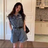 ราคา จั้มยีนส์ 213 จั้มยีนส์ขาสั้น จั้มสั้น แขนกุด size M (29892270888)