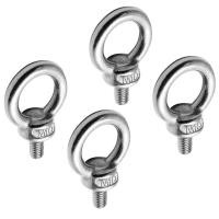 ราคา 4 ชิ้น M10 Eye Bolt, สแตนเลสชายด้ายเครื่องจักรไหล่ยกแหวน Eye Bolt, Heavy Duty สกรู Eyebolt (46257427620)