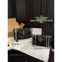 ราคา สุภาพสตรี ysl หนังแกะ Saint Laurent หนัง puffer เย็บแกะกระเป๋าออกแบบหัวเข็มขัด Quilting Messenger กระเป๋าเดี่ยวขนาดเล็กปิด Cloud ไหล่กระเป๋าถือเปิดแม่เหล็ก (40681753649)
