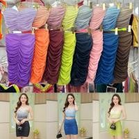 ราคา Ppickme•แยกขาย ชุดเซ็ท 2 ชิ้น มาใหม่ เสื้อเกาะอกเสริมฟองน้ำมาพร้อมกระโปรงสั้น ดีไซน์ย่นข้างเก๋ๆ ไล่สีทูโทนสวยมากๆ (29774607214)