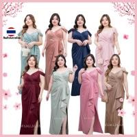 ราคา ชุดไปงานแต่งสาวอวบ ชุดราตรี ชุดเดรสออกงาน พรีเมี่ยม สวยหรู สายเดี่ยว คล้องแขน เดรสยาว Woman Lady Dresses (25485717392)