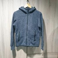 ราคา เสื้อฮู้ดซิปคอสูง UNIQLO สีเทาเข้มลายหินอ่อน ของแท้มือสอง (41954727571)