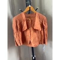 ราคา เสื้อลินิน สีส้มอิฐ งานญี่ปุ่น (24688424946)