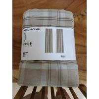 ราคา ผ้าม่านikea ของแท้รุ่น Haggveckmal ทึบแสง สีเบจลายสก้อต 1คู่ (2ผืน) (42668492086)
