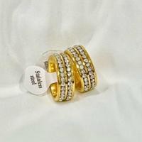 ราคา แหวนสเเตนเลสไม่ลอกดำเพชรล้อมสองชั้นสีทอง (24127879756)