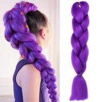 ราคา ผมถักเปียสีม่วงสังเคราะห์ 24 นิ้ว, ผมถักเปียยืดก่อนสําหรับถักเปีย ต่อผมสีม่วง,ถักเปียหลากสี (54911155163)
