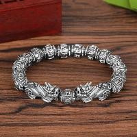 ราคา เลียนแบบ S999 เงินบริสุทธิ์หกตัวอักษร Mantra สันสกฤตสร้อยข้อมือผู้ชายผู้หญิงสไตล์โอนลูกปัด Retro Pixiu Obsidian สร้อยข้อมือลูกปัด/Cola20260403 (49608950709)