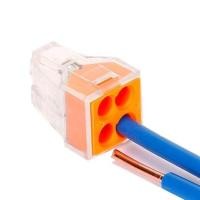 ราคา ข้อต่อ บล๊อกรวมสายไฟ 4 เส้น wago 773-604 มาตรฐานสำหรับงานช่างไฟฟ้า 4 Wire Push-In Conductor Comnbination Block PCT-104 (9106737085)