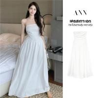 ราคา แม็กซี่เดรสเกาะอก สีดำ เอวสูงแบบยางยืด กระโปรงทรงสุ่มปล่อย มีกระเป๋าสองข้าง Dress พรางหุ่น (44761042540)