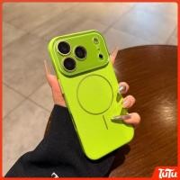 ราคา TuTu ใหม่ปลอกคริสตัลเลนส์ลิ้นจี่ผิวเนื้อกันกระแทก PC Magnetic Hard Case สําหรับ iPhone 17 16 15 14 13 12 pro max air plus กรณีเรืองแสงสีเขียว (52508629972)