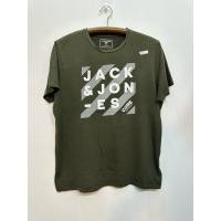 ราคา เสื้อยืด jack&jones ของแท้ สีเขียวขี้ม้า สกรีน อก48ยาว29 (25411484705)