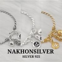 ราคา กำไลเกลียวกลาง ห้อยชุดถุงนะโม//เงินแท้92.5 (8115379668)