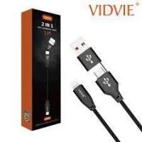 ราคา VIDVIE CB432 3.1A 2IN1 FAST CHARGING CABLE (55560333724)
