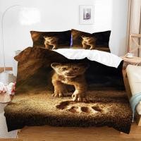 ราคา Simba ปลอกผ้านวมผ้าปูที่นอนปลอกหมอนการ์ตูน 3D พิมพ์ดิจิตอลผ้าปูที่นอนรอบ Lion King (53712501550)