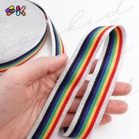 ราคา somkid แถบเทปทอ ริบบิ้นทอ เทปวอร์มแต่งเสื้อผ้าขนาด1นิ้วลายสายรุ้งกลิสเตอร์ ติดขอบเสื้อขอบกางเกง 5เมตร, 10เมตร, 45เมตร (23469227167)