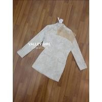 ราคา มือ1 งานป้าย Valley girl M ชุดเซ็ตเดรส+เสื้อคลุมผ้าลูกไม้ (14945748583)