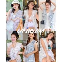 ราคา [พร้อมส่ง] เสื้อกั๊ก ผ้าทวีต เสื้อคลุมสไตล์คุณหนู : unigam (13068471151)