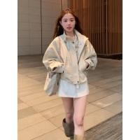 ราคา 【xxavc825h0】อเมริกันย้อนยุคเย็นสไตล์ยืนปกเสื้อหนังสั้นผู้หญิงเสื้อแจ็คเก็ตหลวมด้านบน (45462431800)