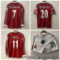ราคา เสื้อกีฬาสโมสร Throwback Jerseys Scholes Ryan Giggs 9899 Treble Home Long Sleeve Clot (24687220477)
