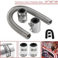 ราคา 24'' Stainless Steel Radiator Flexible Universal Water Hoses Adapter Coolant Radiator Hose with 2 (46004633548)