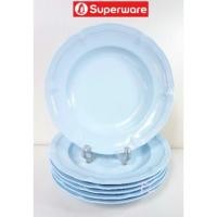 ราคา จานทรงลึก9 นิ้ว 6ชิ้น สีฟ้าคลาสสิค ซุปเปอร์แวร์เกรดA (1243525201)