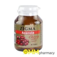 ราคา Zigma Acerola Cherry 1,000 mg.30 เม็ด (1105027526)