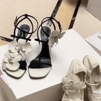 ราคา รองเท้าส้นสูงผู้หญิงลายดอกไม้ส้นเข็มหัวเข็มขัด (29526951734)