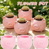 ราคา [บ้านที่อบอุ่น] กระถางต้นไม้ตกแต่งบ้านรูปหมูขนาดเล็กพิมพ์ลาย 3 มิติ - กระถางดอกไม้กระบองเพชรลูกหมูการ์ตูนน่ารัก [ชีวิตรัก] (48659929816)