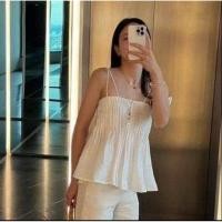 ราคา Mira Bangkok Classic เสื้อสายเดี่ยวจับจีบหน้าดระดุมหอย(มือ1ป้ายห้อย) (41209297603)