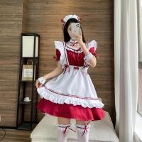 ราคา ชุดเมด คอสเพลย์ งานพรีเมียม ชุดเมดคนอ้วน เมดไซส์ใหญ่ ชุดแม่บ้านแบบ Lolita Miracle Warm ขนาด S-5XL สีไวน์แดง ดีไซน์ Sweetheart ชุดคอสเพลย์สำหรับเล่นเกมและไลฟ์สด (41011662617)
