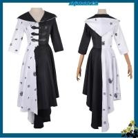 ราคา Cos วิกผม 101 Dalmatians Cruella de Vil Cruella สีดําสีขาวแม่มดการจับคู่สีผมหยิกสั้นขนาดเล็ก (48911978978)