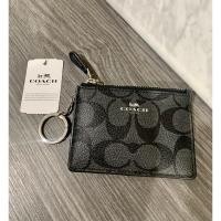 ราคา Coach กระเป๋าสตางค์ใส่เหรียญ นามบัตร มีห่วงสำหรับห้อยพวงกุญแจได้ ของแท้ % USA #สีดำลายc #use (20989696796)