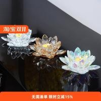 ราคา เชิงเทียนรูปดอกบัวแก้วคริสตัลหลากสีเชิงเทียนสำหรับพระพุทธรูป (46100977926)