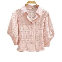 ราคา เสื้อฉลุลาย คอปก แขนสั้นกุ๊นขอบ เชือกผูกหลัง (55808430759)