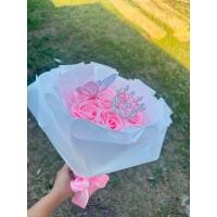 ราคา ช่อดอกกุหลาบปลอมกลิตเตอร์ สีชมพู | ช่อดอกไม้ให้แฟน วันวาเลนไทน์ รับปริญญา (26293836749)