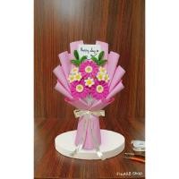 ราคา ช่อดอกไม้กำมะหยี่ DIY สีพาสเทล ช่อดอกไม้ปลอม ไม่เหี่ยวเฉา ของขวัญสุดพิเศษ Happy Day (45406644377)