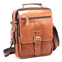 ราคา Chinatown leather กระเป๋าสะพายหนังแท้หูจับซิปยื่นฝาหน้าสีน้ำตาลแทน ใส่ipad (12566308307)