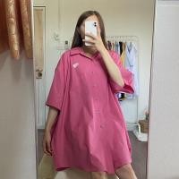 ราคา เสื้อเชิ้ตแขนสั้นสีชมพู (9140398758)