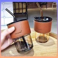 ราคา แก้วเก็บความร้อนแก้วมาพร้อมเคสฟางหนังถ้วยทนความร้อนสําหรับดื่มกาแฟสุดหรู ที6 ที6 (57112186280)