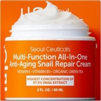 ราคา SeoulCeuticals Korean Skin Care 97.5% Snail Mucin Moisturizer Cream - K Beauty Skincare Day & Night Snail Repair Cream Filtrate Cruelty Free 2oz (55512385719)