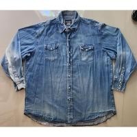 ราคา เสื้อยีนส์มือสอง Wrangler กระดุมมุก Size XXL (I3330) (27389671499)